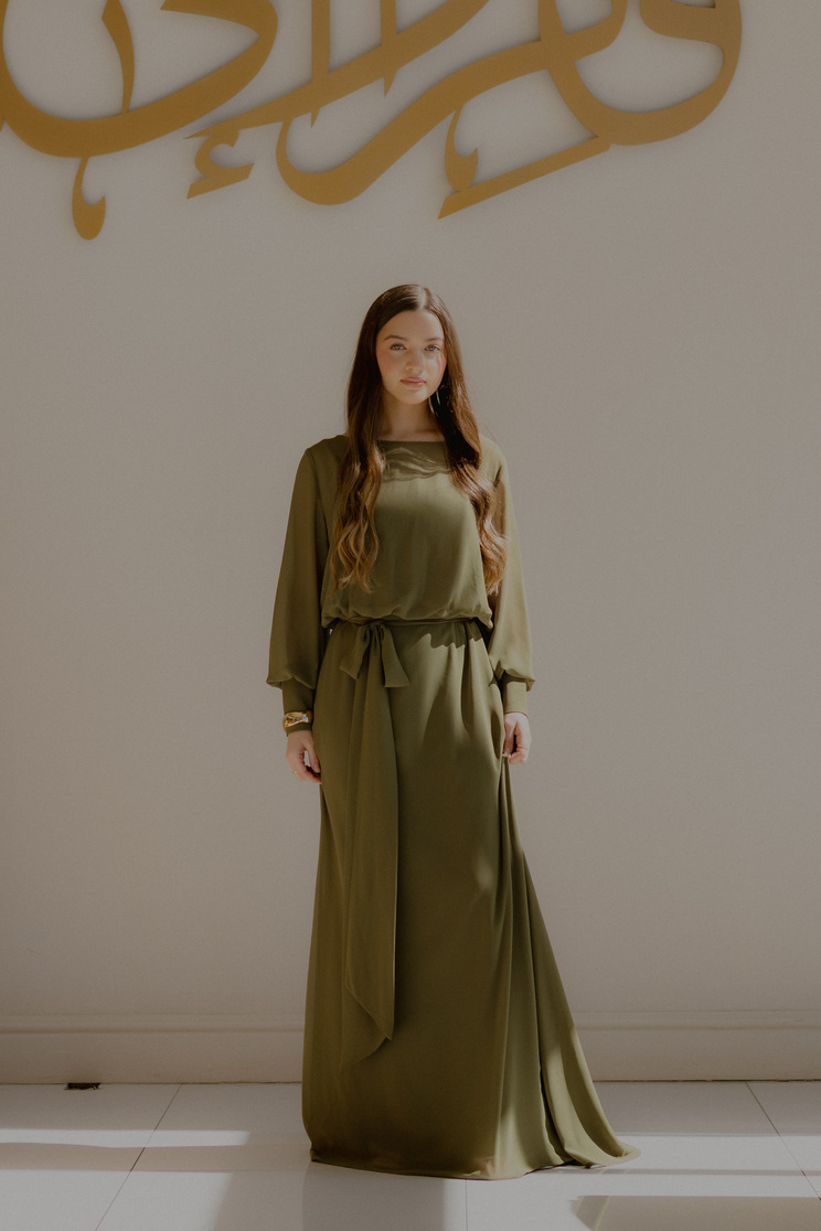 Olive Silk gown